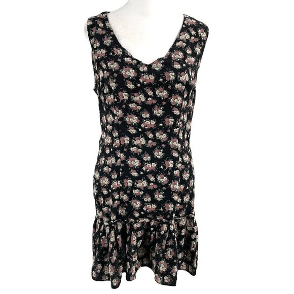 Vintage 90s Floral Mini Dress Cottage Punk Grunge Sha Sha Collection size Medium - Picture 1 of 7